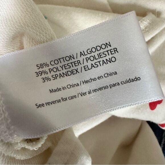 Wildfox Ivory Multicolor Heart Sweatshirt Loungewear pullover small - Picture 7 of 9